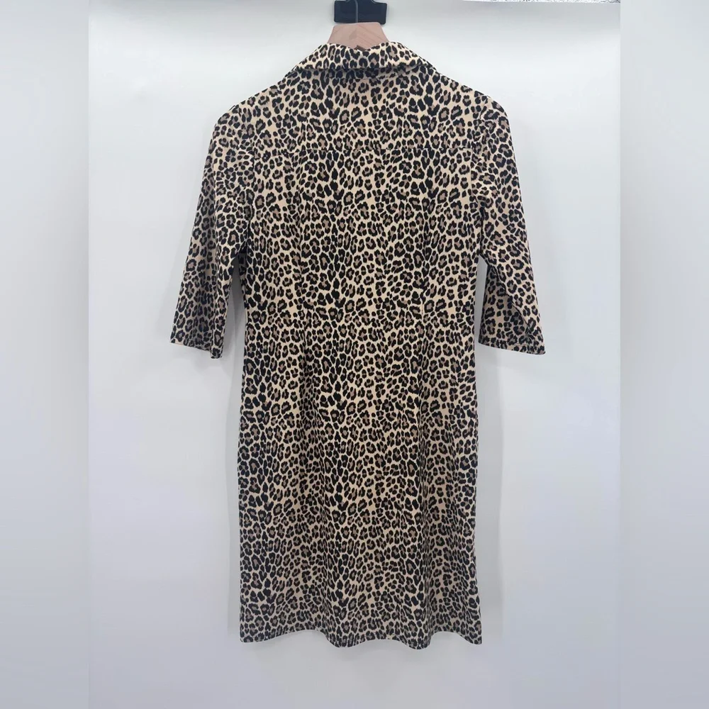 Jude Connally Kalan Leopard Animal Print Midi Dress - Black and Tan Size XS